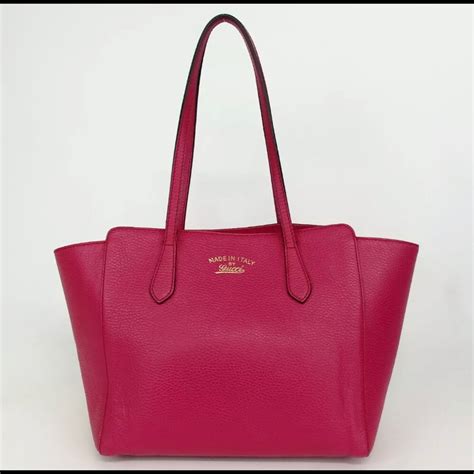 gucci swing tote pink|Gucci hot pink purse.